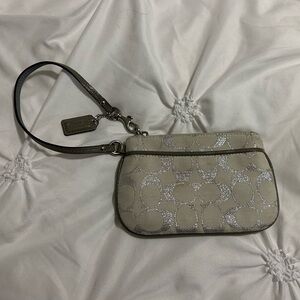 coach signature print wristlet